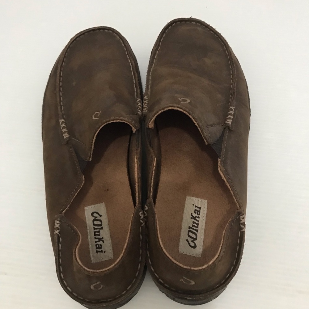 Moloa Men's Premium Leather Shoes, Easy Slip On & Off Dk Wood/Dk Java Size 10 - Picture 4 of 9